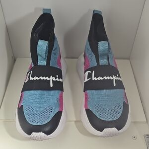 Champion Black and Blue Slip-On Sneakers